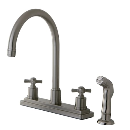 Kingston Brass KS8798ZX Millennium Centerset Kitchen Faucet, Brushed Nickel KS8798ZX